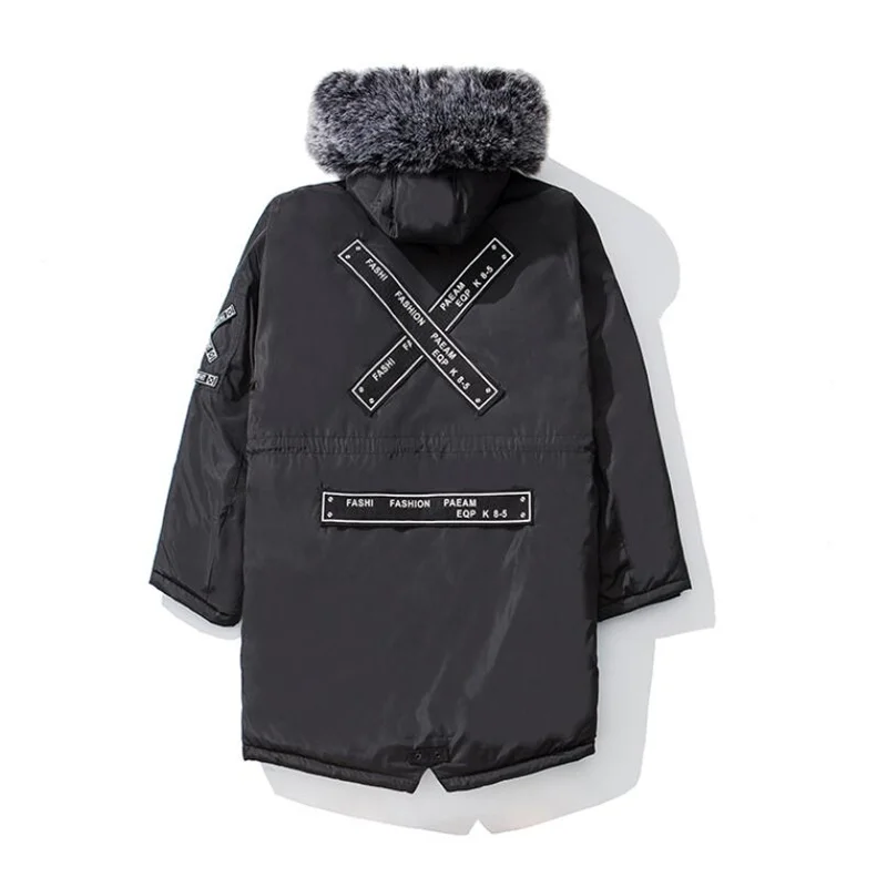 Мужская зимняя куртка с хлопковой подбивкой со съемным шерстяным воротником