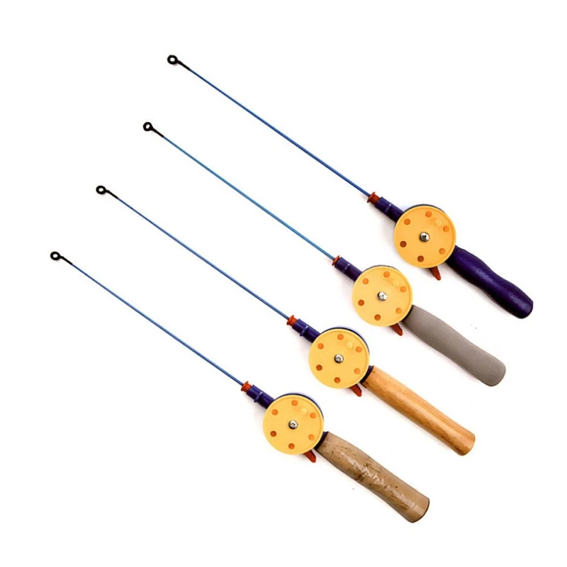 Удилище и катушка для подледной рыбалки с пластиковой ручкой мини размер зимние