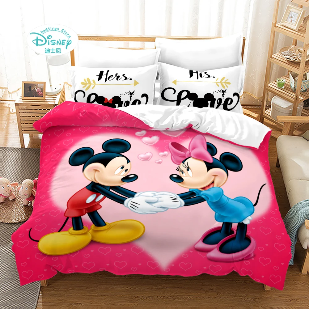 

Disney Mickey Minnie Mouse Girls Bedding Set Cartoon Digital Printing Soft Pillowcase Duvet Cover Sets Childrens Bedding Set