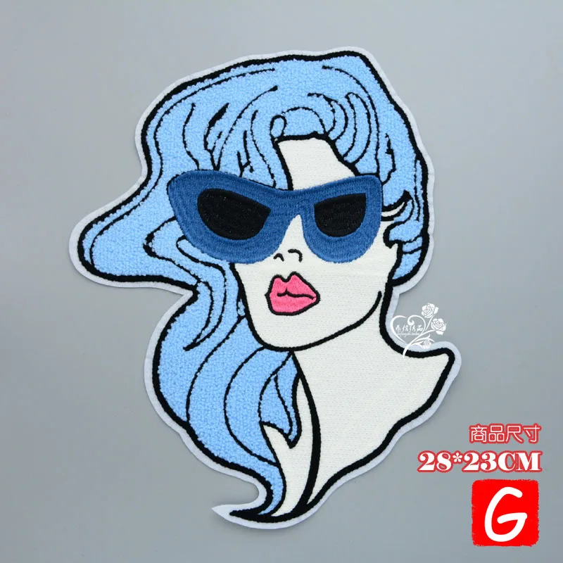 

GUGUTREE embroidery big girl belle patch animal patches badges applique patches for clothing DX-179