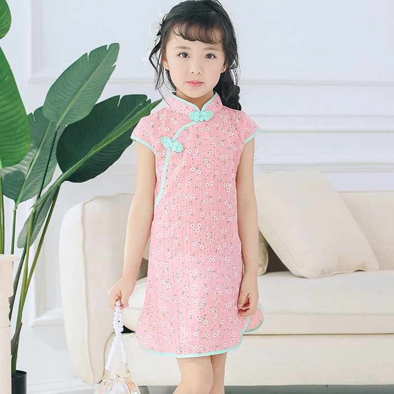 Летнее Детское платье для девочек cheongsam принцессы вечерние платья одежда детей
