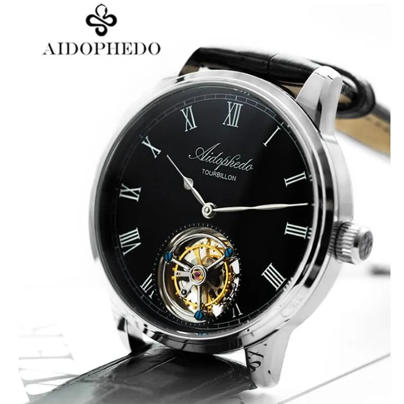 

Top Brand Aidophedo ST8230 Men Watches Tourbillon Movement Mechanical Hand Wind Sapphire glass Clock Business Tourbillon