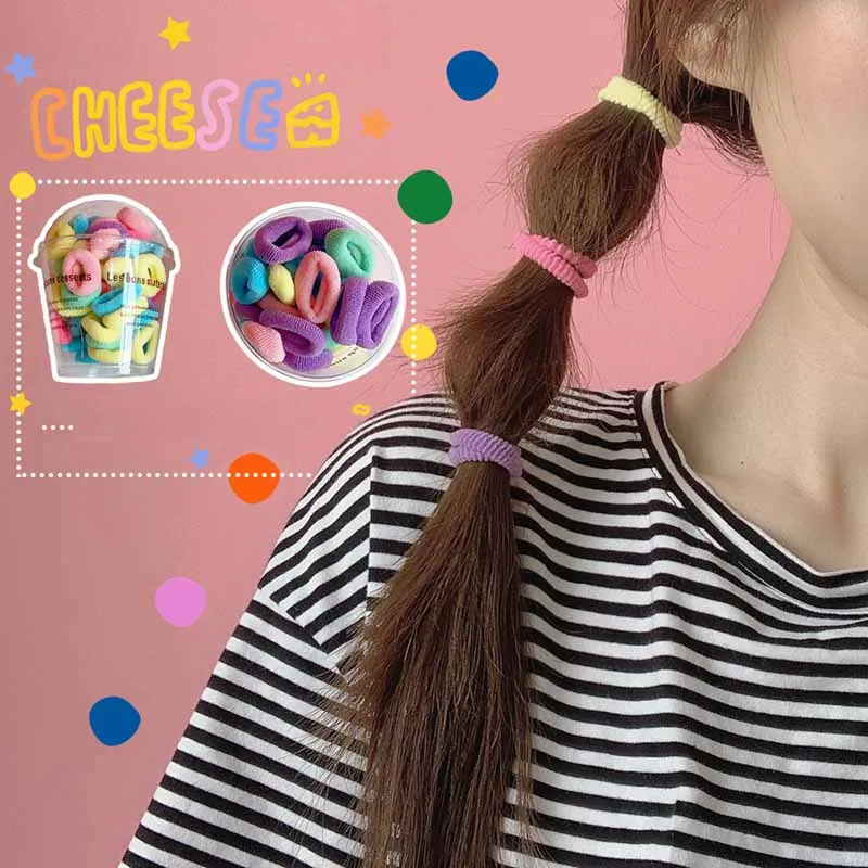 

50/Box Colorful Nylon Small Elastic Girls Hair Bands Children Ponytail Holder Scrunchie Headband Kids Hair Accessories Supplies