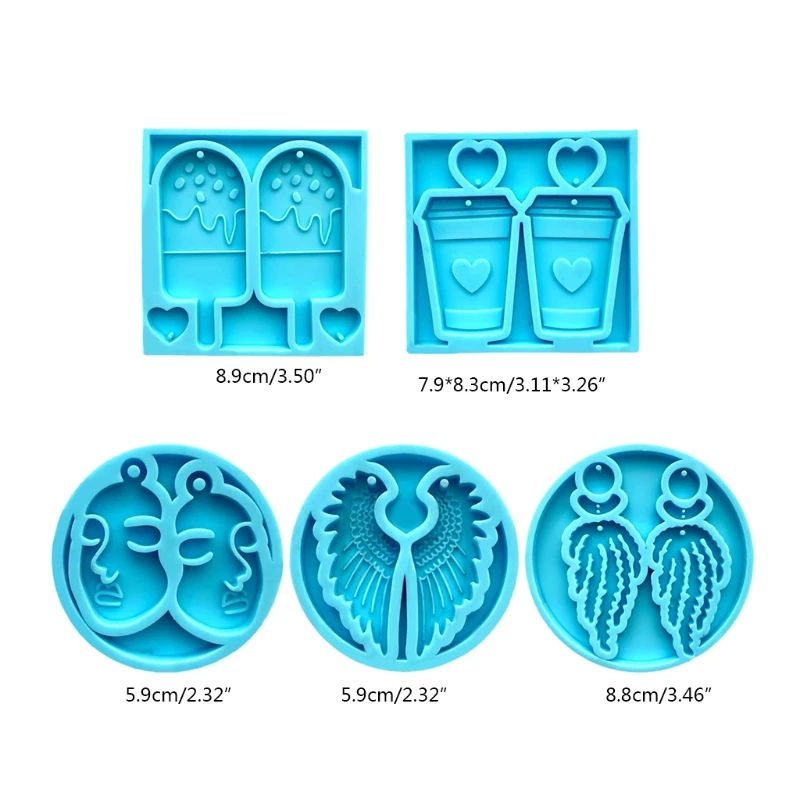 

Earrings Epoxy Resin Mold Ear Studs Necklace Silicone Mould DIY Crafts Jewelry Pendants Casting Tools B85D