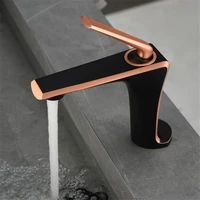 bathroom basin faucets solid brass single handle hot cold rose gold black sink mixer tap lavatory crane deck mounted chrome