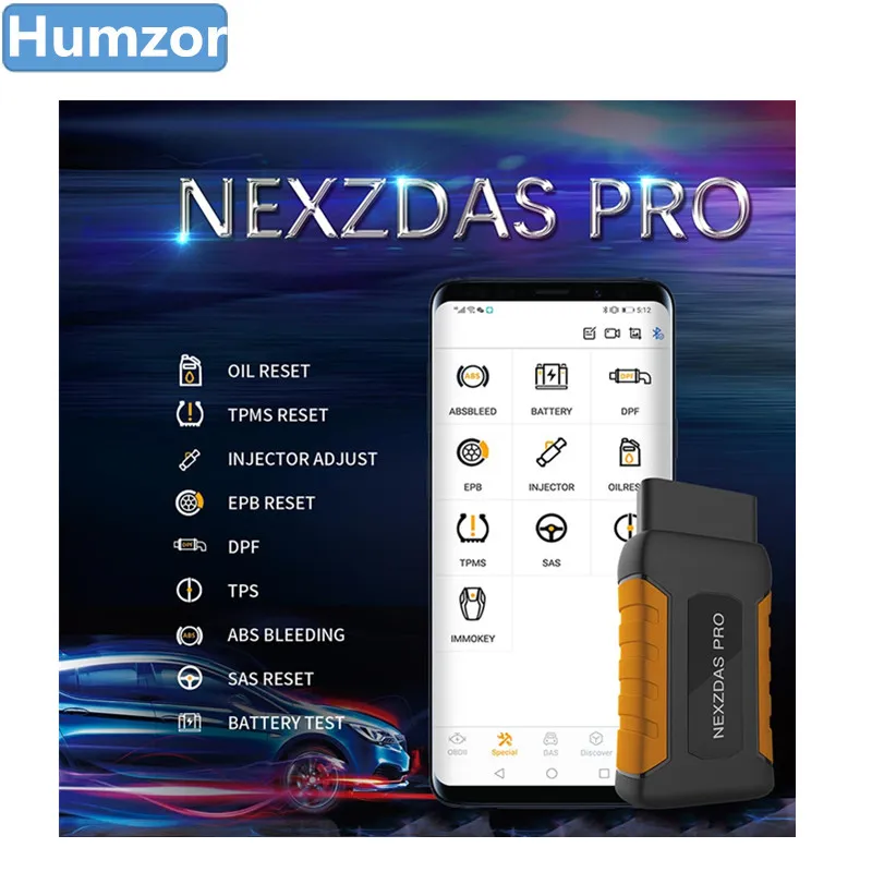 Humzor NexzDAS Pro полная система Bluetooth автоматический диагностический инструмент OBD2 сканер автомобильный код считыватель со специальными функциями