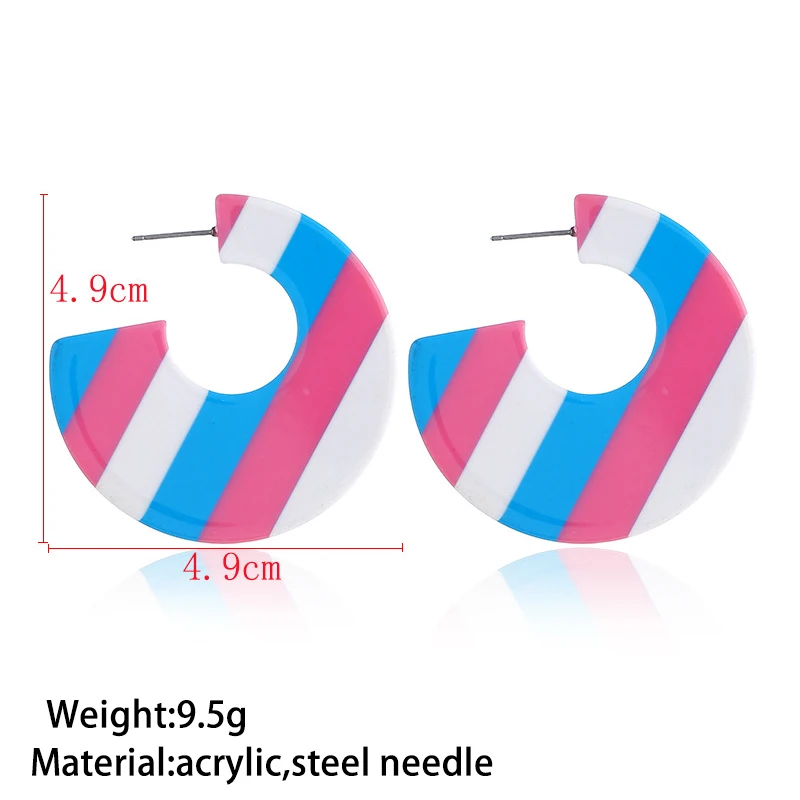 Новые винтажные акриловые серьги M &amp G в полоску для женщин крупные кольца модные