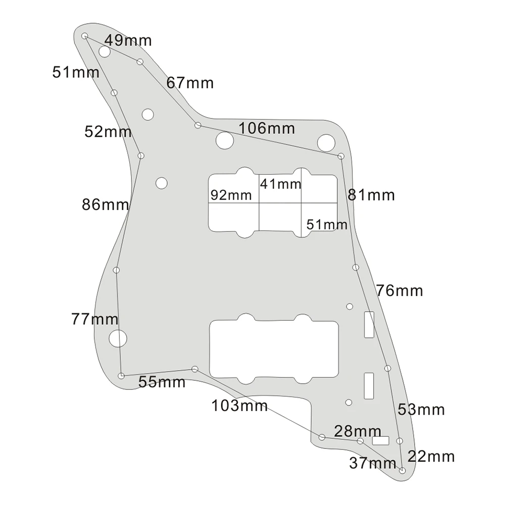 

Electric Guitar Pickguard Backplate 13-Hole for American Standard JM Jazzmaster for Guitar Silver Accessories
