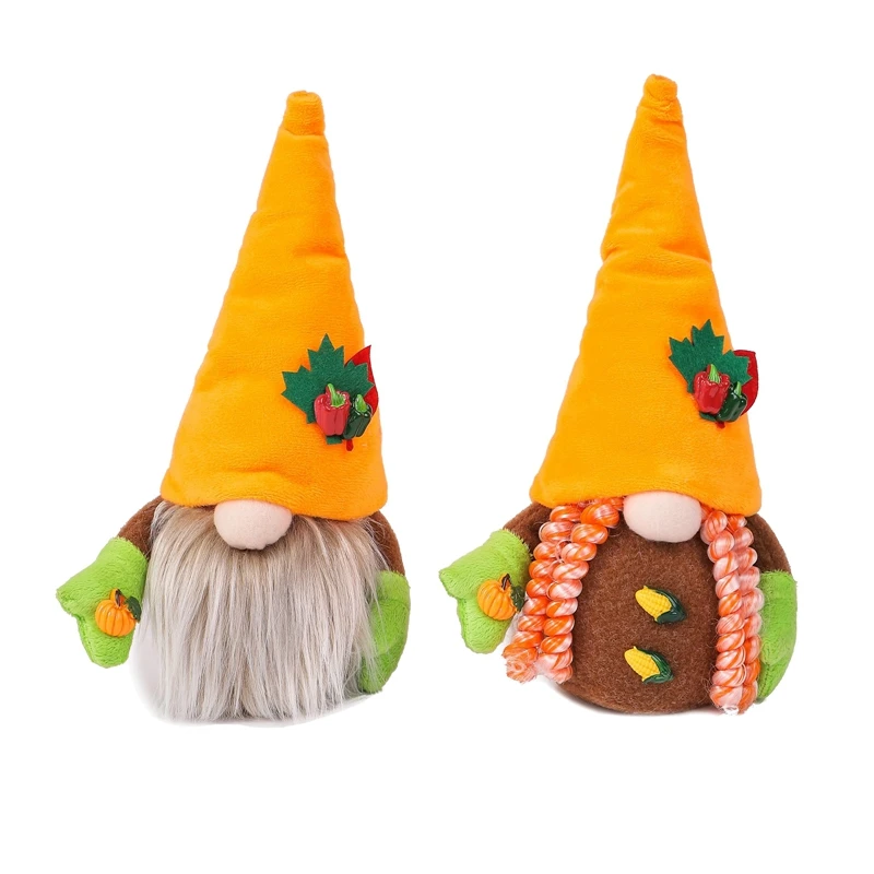 

Thanksgiving Gnome, Harvest Pumpkin Faceless Plush Doll Swedish Dwarf Gift Ornaments for Festival Fall Decor