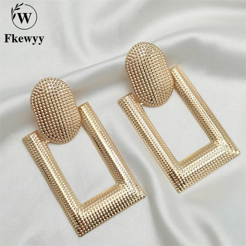 

Fkewyy Gothic Earring For Women Luxury Vintage Jewelry Geometry Dangle Earrings Gothic Accessories Fashion Gold Plated Jewellery