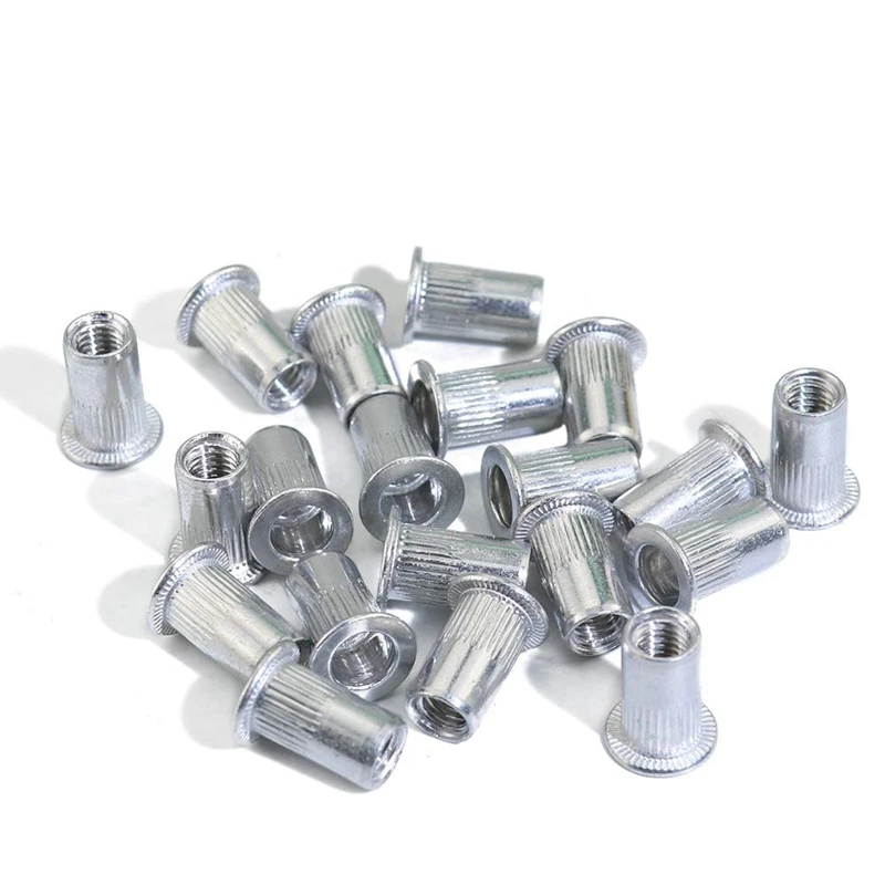 HTHL-190Pcs алюминиевый сплав Rivnut плоская головка Резьбовая вставка крышка M3 M4 M5 M6 M8 M10