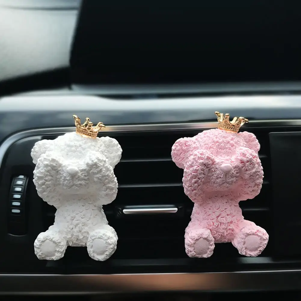 

Cute Crown Bear Aromatherapy Clip Vehicle Air Outlet Freshen Perfume Decoration
