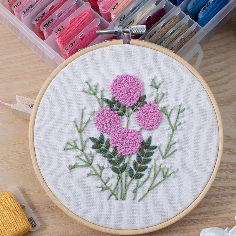 

DIY Embroidery Kits for Beginners Flower Embroidery Pattern Stitch Starter Kits(NO HOOP)