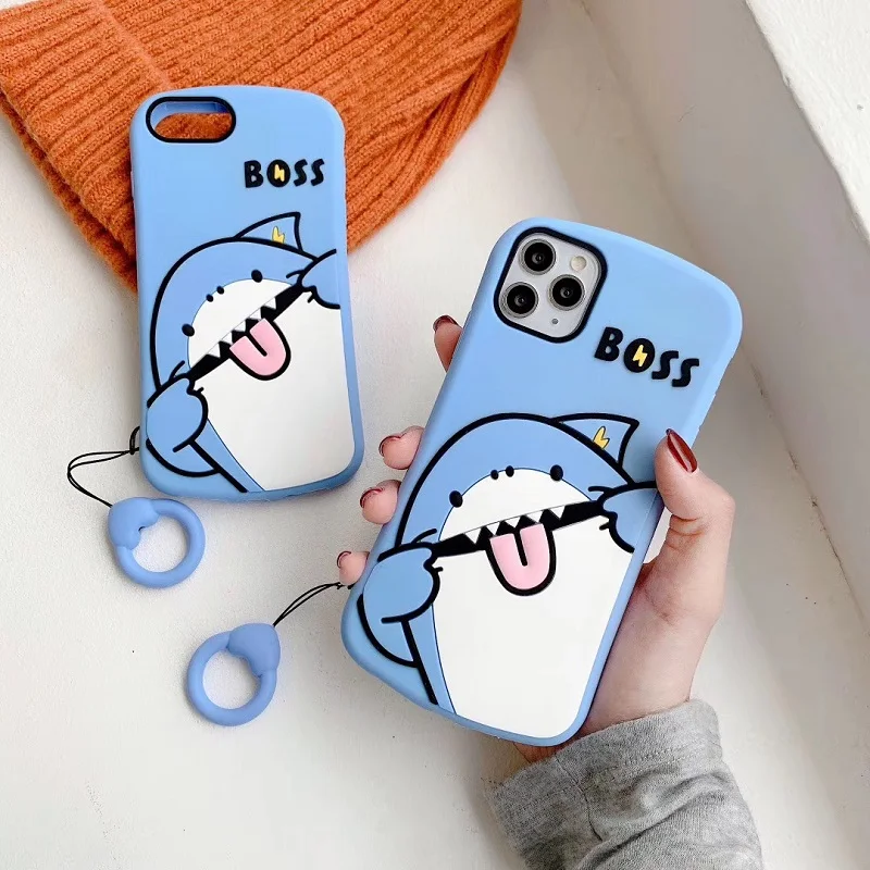 Мягкая силиконовая вспышка Boss Shark чехол для телефона iphone6/6S78 Plus XR XS MAX 11/12ProMax купите