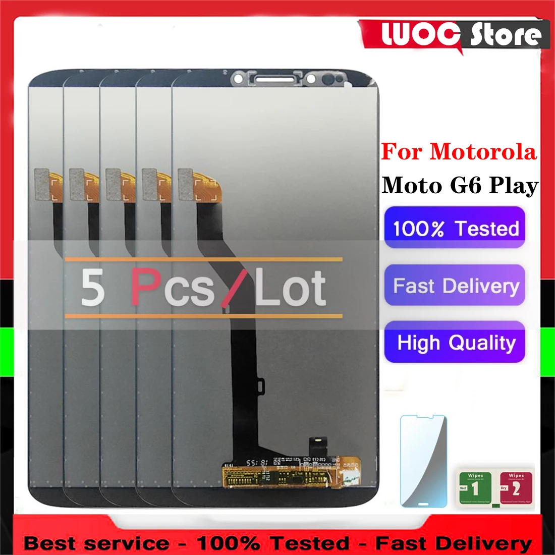 

5pcs LCD Display For Motorola Moto G6 Play Touch Screen Digitizer Sensors Assembly G6 Play XT1922 XT1922-3 XT1922-4 Repalcement