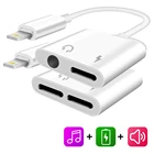 2 в 1 адаптер AUX зарядное Освещение 3,5 мм кабель сплиттер для Apple IPhone 11 12 XS MAX XR X 7 8 Plus Aux кабель