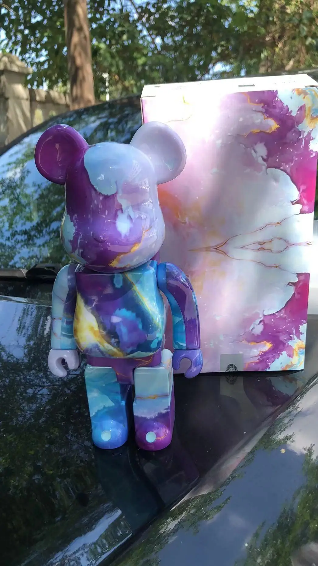 

Bear@bricklys 28cm 400% Nebula Marble Bearbricklys Pvc Action Figures Blocks Bear Dolls Decoration Toys Christmas Gifts