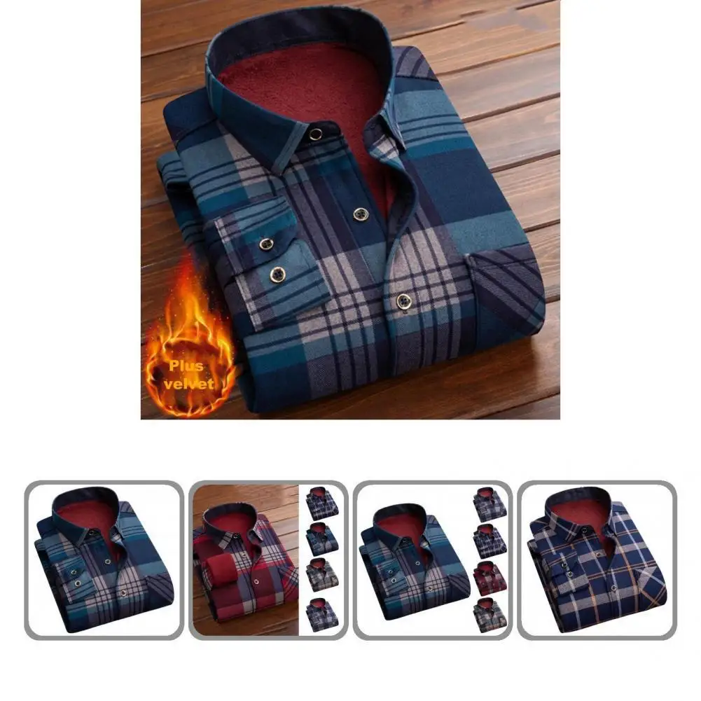 

Winter Shirt Thermal Men Shirt Fit Casual Terrific All Match Formal Shirt