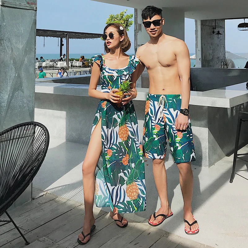 

Bikinis Women Mens Couple Swimsuit Bikini Board Shorts Men Swimming Trunks Boxer Beach swimwear Surfing Boardshort