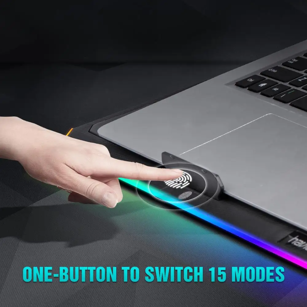 HAVIT RGB Laptop Cooling Pad for 15.6-17 Inch with 3 Quiet Fans and Touch Control Pure Metal Panel Portable Cooler | Компьютеры и офис