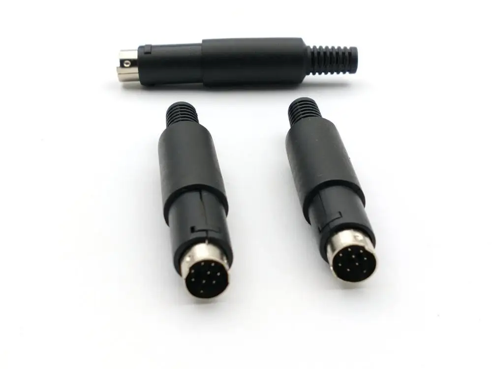 50 шт. DIN штекер мини 8 Pin с пластиковым адаптер рукоятки паяльные кабели|pin 8|pin pinpin