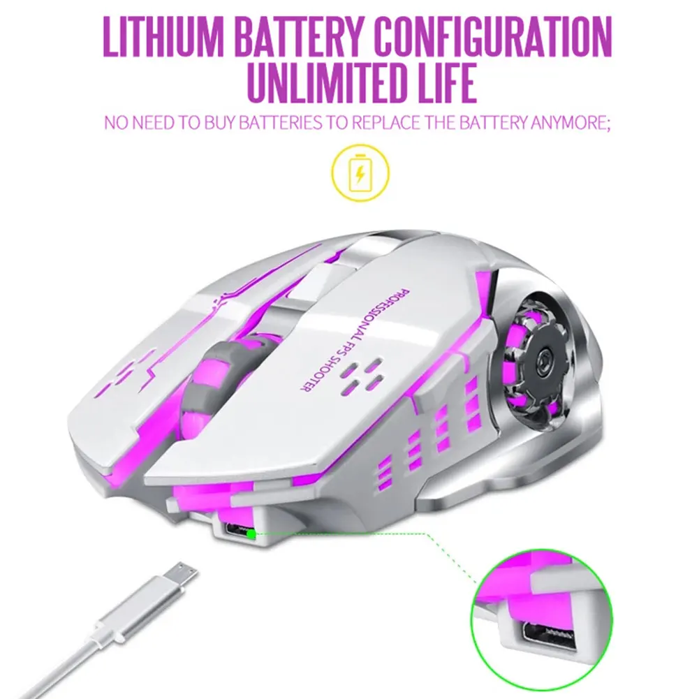 

New Hot Wireless Gaming Mouse Rechargeable Silent LED Backlit USB Optical Computer Mouse For PC Computer Laptop Game And Office
