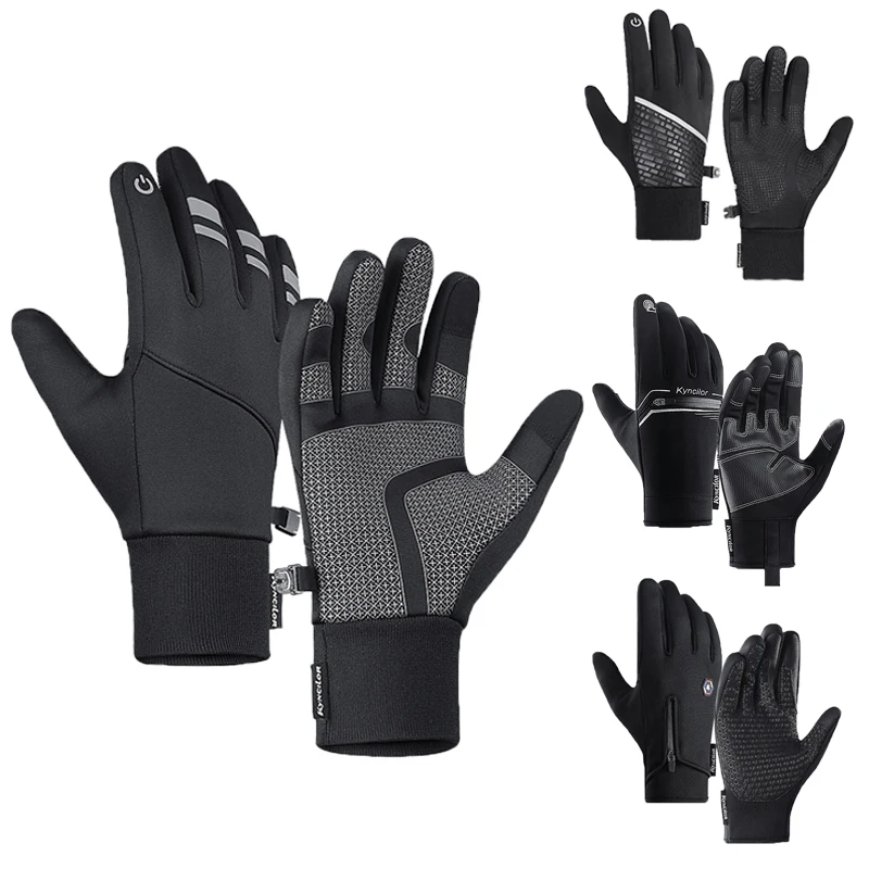 

New Winter Gloves For Men Outdoor Sport Riding Windproof Warm Unisex Cold Glove Touchscreen Waterproof Reflective Strip Mittens