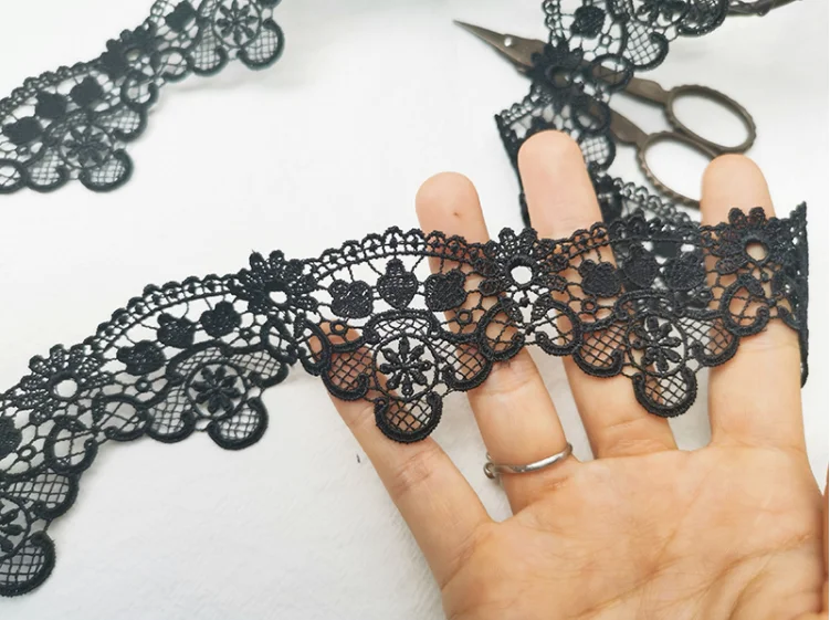 Кружевная ткань для цветов 5 метров черная по лучшей цене аксессуары из кружева