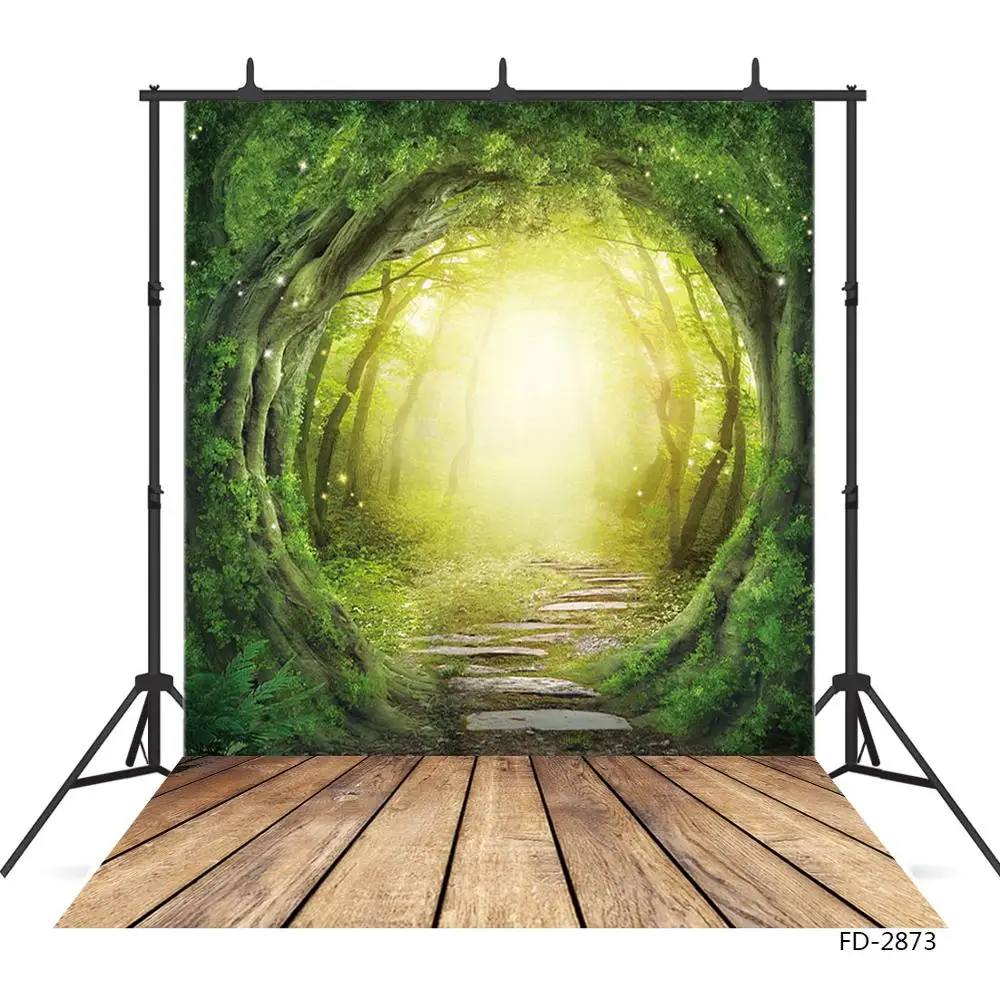 Виниловый фон для фотосъемки с изображением сказочных светящихся мушек тканевый