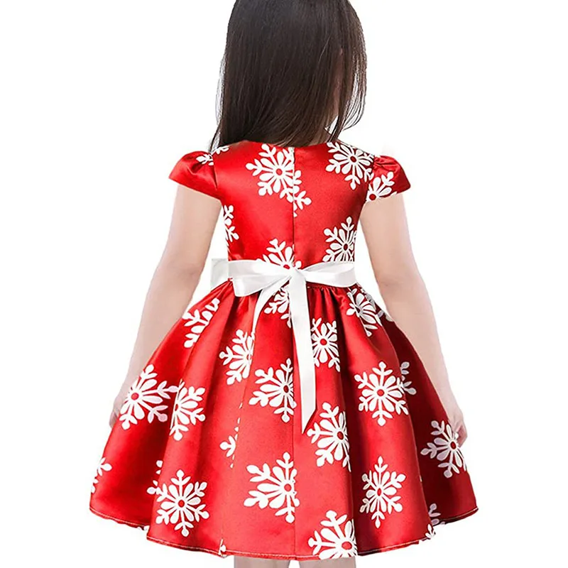 Рождественское платье для маленьких девочек праздничное принцессы с принтом
