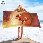 Спортивное Полотенце PHAYON для занятий йогой, полотенце из микрофибры с мультяшным принтом лисы для взрослых, пончо для серфинга, халат, пляжное полотенце для детей, полотенце для путешествий и кемпинга