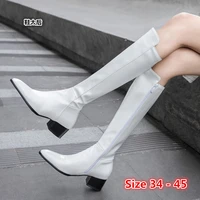 med heel women knee high boots sexy med heels spring autumn woman shoes women long boots big size 34 45