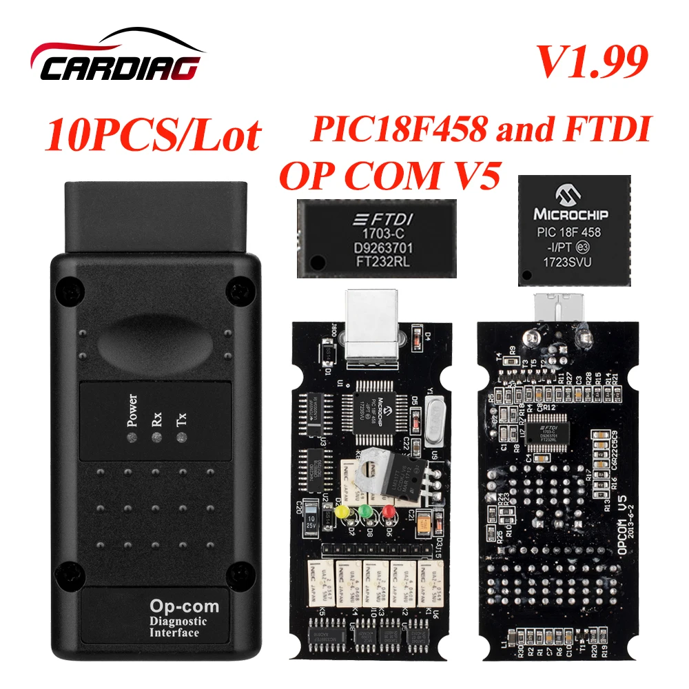 10 шт./лот Opcom V1.99/V1.78/V1.7/V1.65 OP Com Can OBD2 для прошивка для Opel Op-com CAN BUS интерфейс obd2 диагностический инструмент DHL корабль