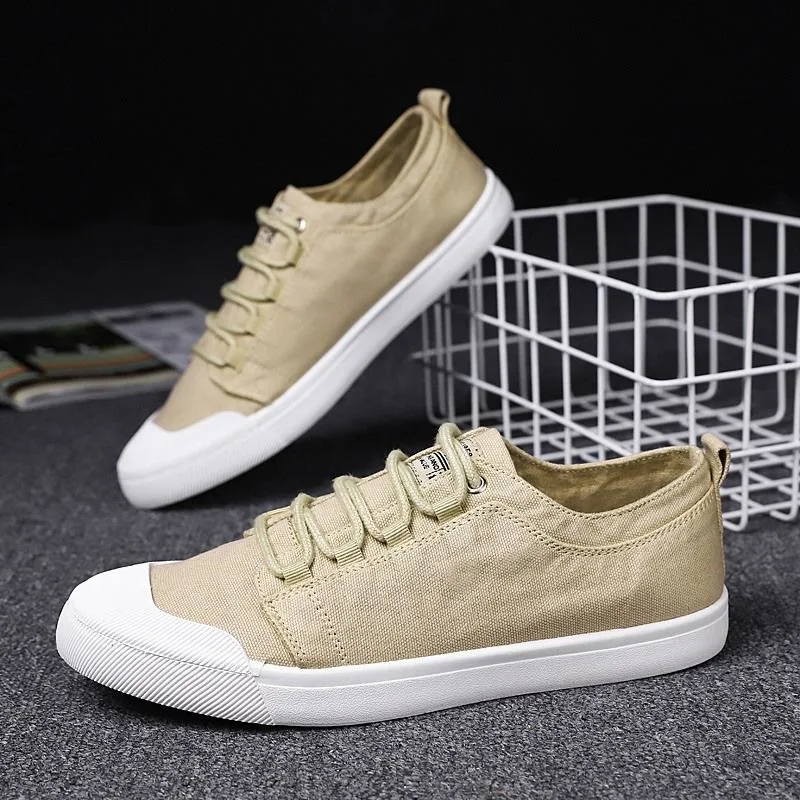 

Summer New Men Canvas Shoes Sneakers Fashion Style Flat Bottom Leisure Shoe Youth Trend Breathable Men's Cloth Tide Shoes