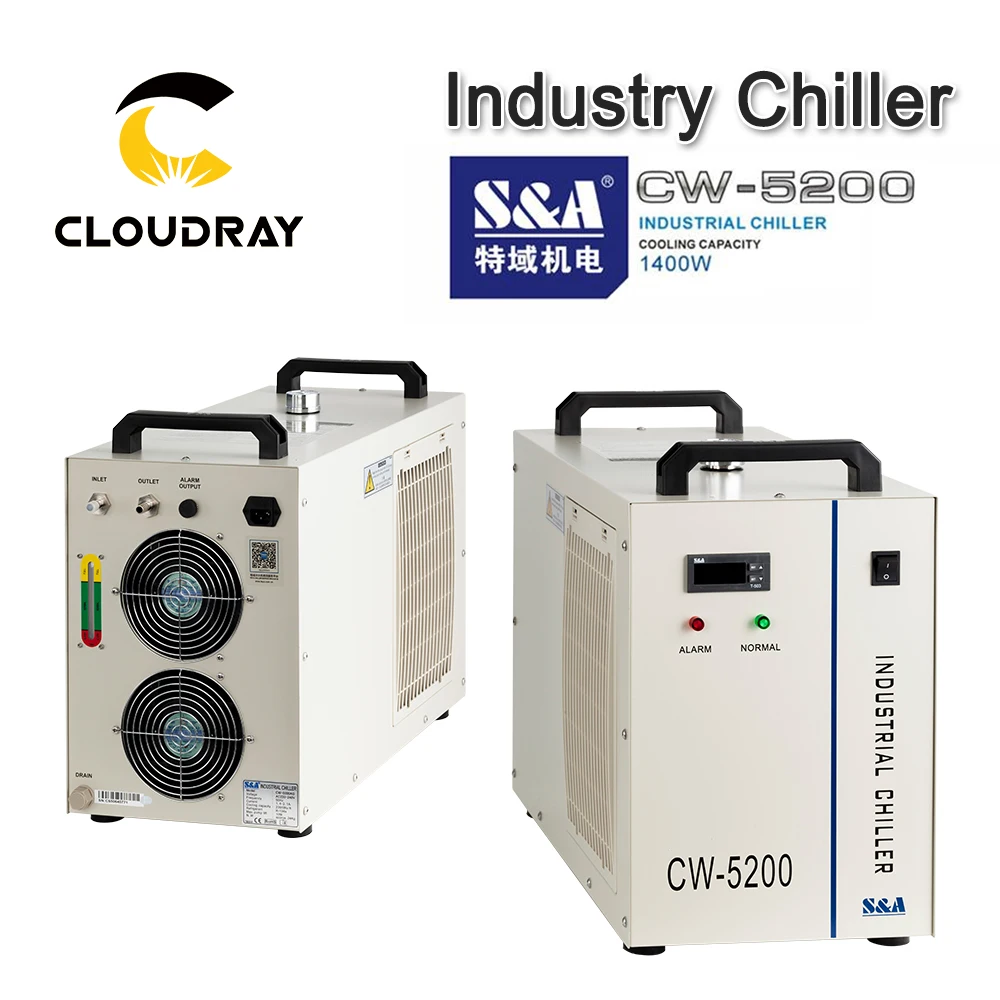 Cloudray S& A CW5200 CW5202 промышленный воздушный охладитель воды для CO2 лазерной гравировки и резки охлаждения 150 Вт лазерная трубка