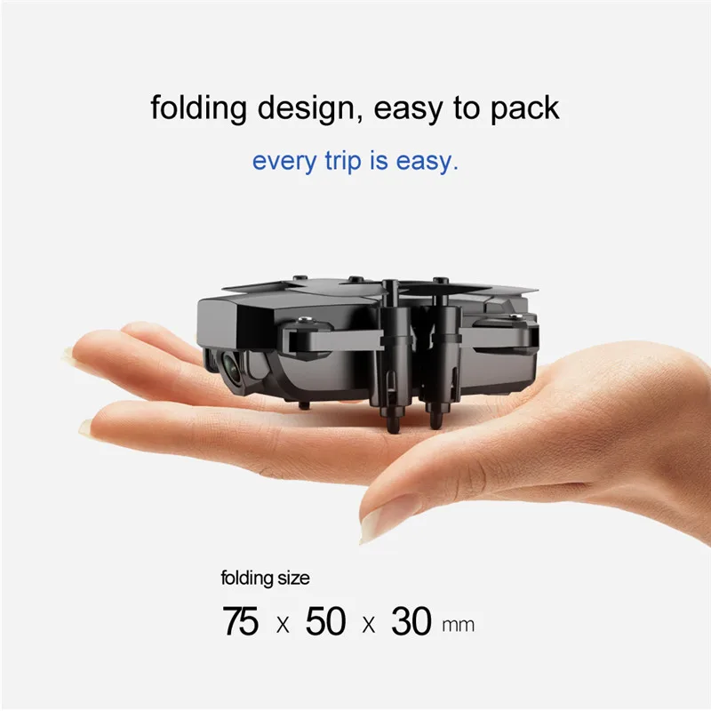 Мини-Квадрокоптер F86 складной со светодиодной подсветкой Wi-Fi 2020 ГГц | Игрушки и