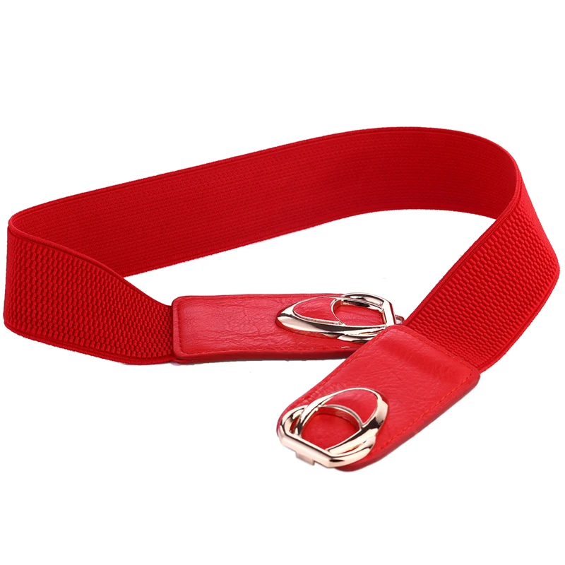 

PU Leather Elastic Wide Belts for Women Stretch Thick Waist Dress Plus luxury brand designer plus size chain corset fashion