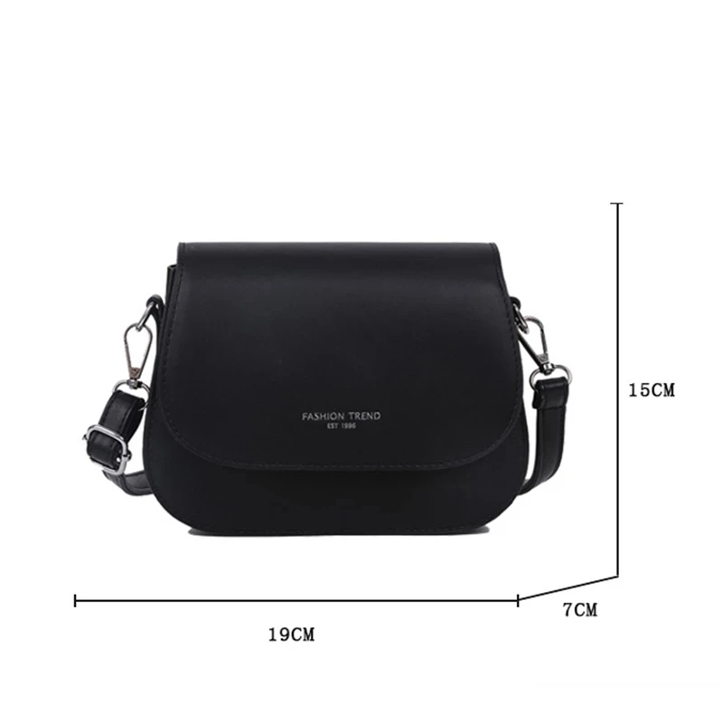 

Vintage Solid Color Saddle Crossbody Bag High Quality PU Leather Women's Designer Handbag Small Shoulder Messenger Bag Purses