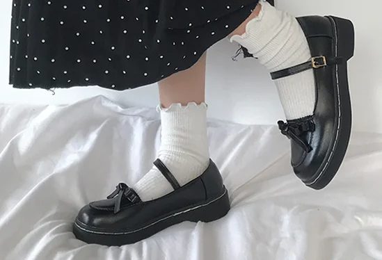 JK/маленькие кожаные туфли Женская летняя однотонная обувь в стиле ретро японском