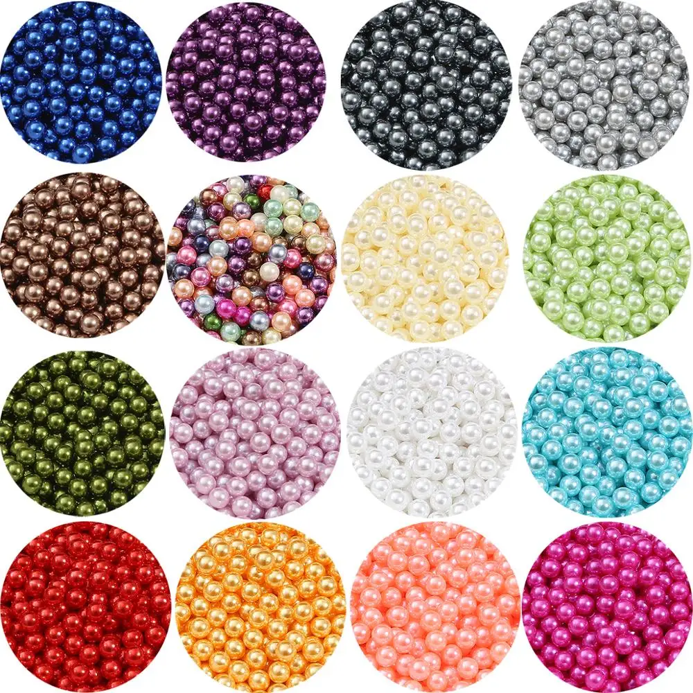 Multi Color Round No Hole Acrylic Imitation Pearl Beads Loose Bead For DIY Scrapbook Decoration Crafts Sewing 3/4/6/8/10mm | Дом и сад