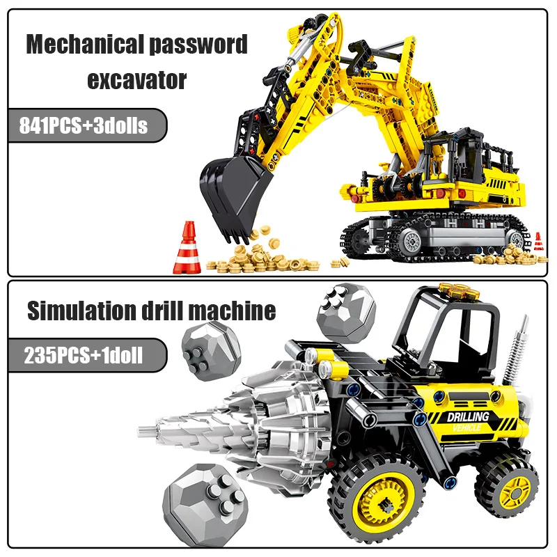 

City Engineering Bulldozer Crane Technic Car Truck Excavator Roller Model Building Toys Blocks bricks Construction Toys Gifts