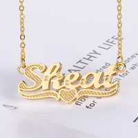custom necklace double gold plated nameplate 3d necklace personalized jewelry gold stainless steel choker friendship gifts