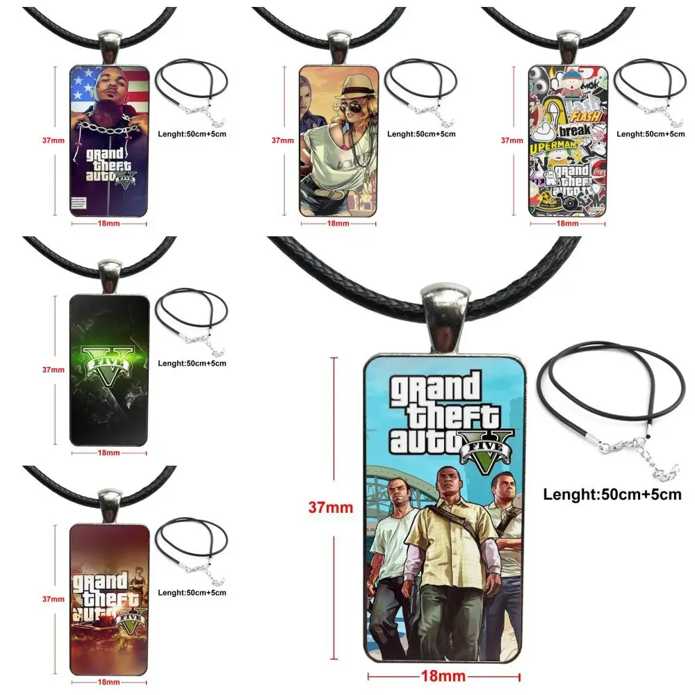 Grand Theft Auto Gta 5 V для свадьбы Винтажные Ювелирные изделия стальной цвет стеклянный