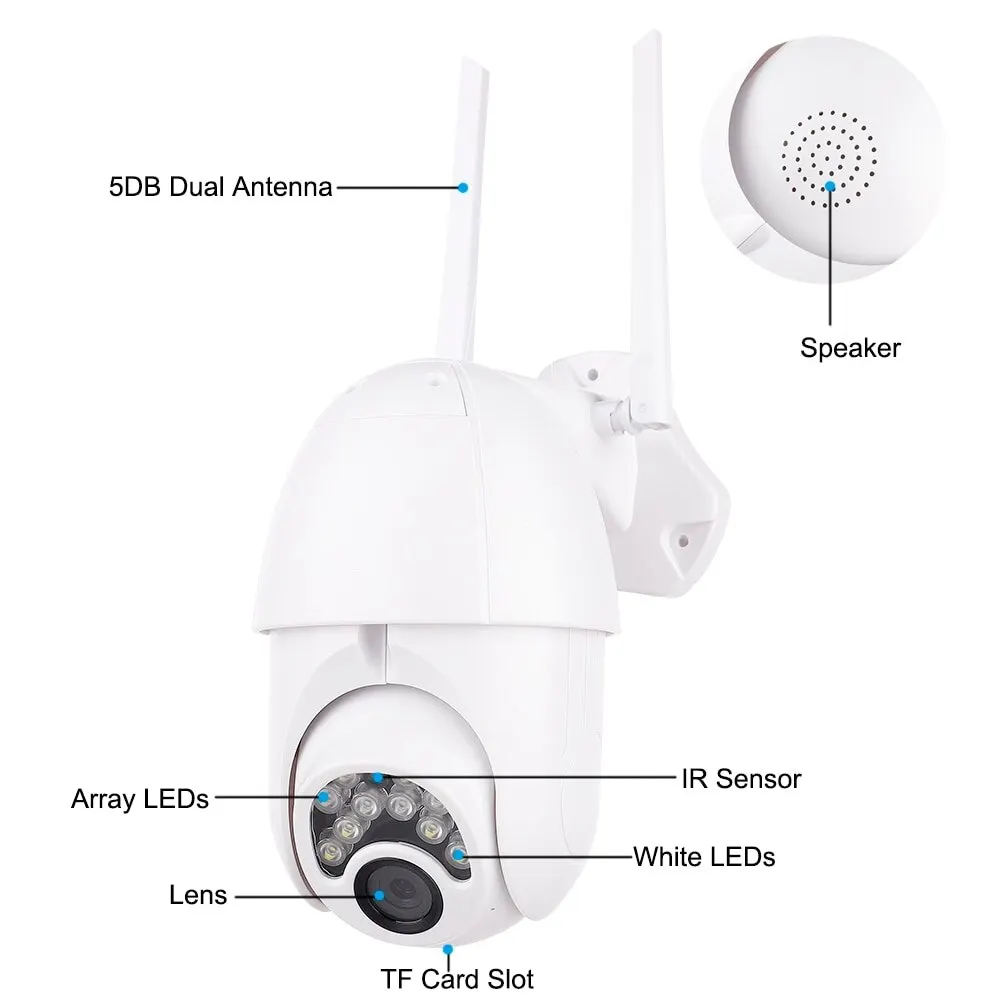Водонепроницаемая камера 1080P 2 мегапиксельная наружная Внешняя безопасности Wi Fi