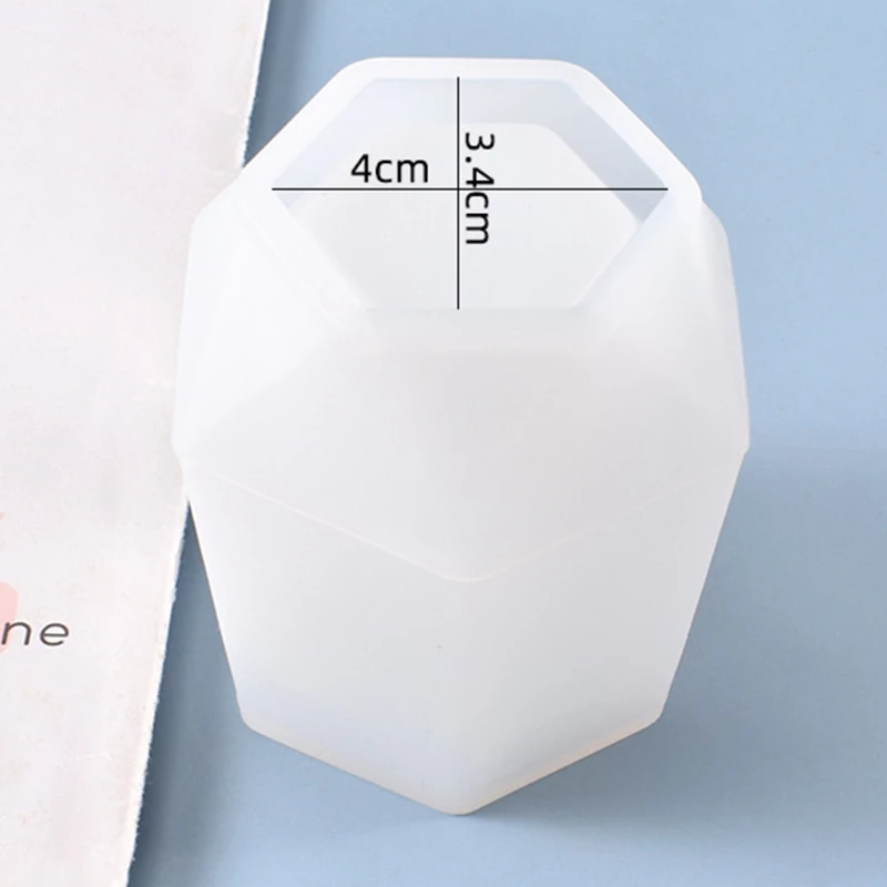 

Hexagon Pen Holder Silicone Mold Epoxy Resin Casting Crafts DIY Making Mould