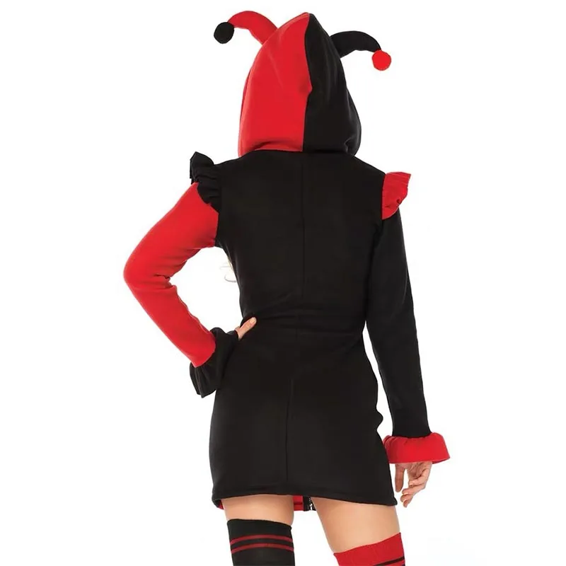 

Women Cosplay Funny Clown Costume Halloween Joker Dress Fancy Girls Dress Party Outfit Skirt Suit