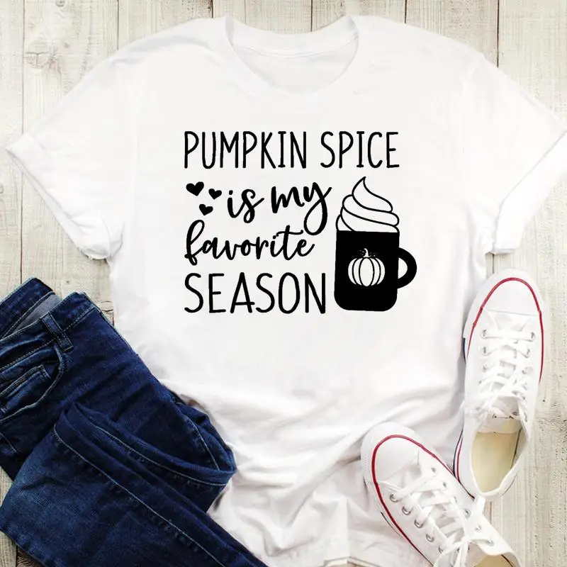 

Truck Holiday Pumpkin Halloween Thanksgiving Happy Graphic Print Women Cartoon Tops Tshirt Female T-Shirt Fall Autumn Tees