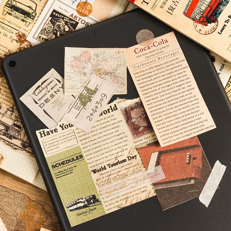 

Vintage Periodical Series Retro Newspaper Junk Journal Planner Craft Paper Scrapbooking Mixed Material Background Paper