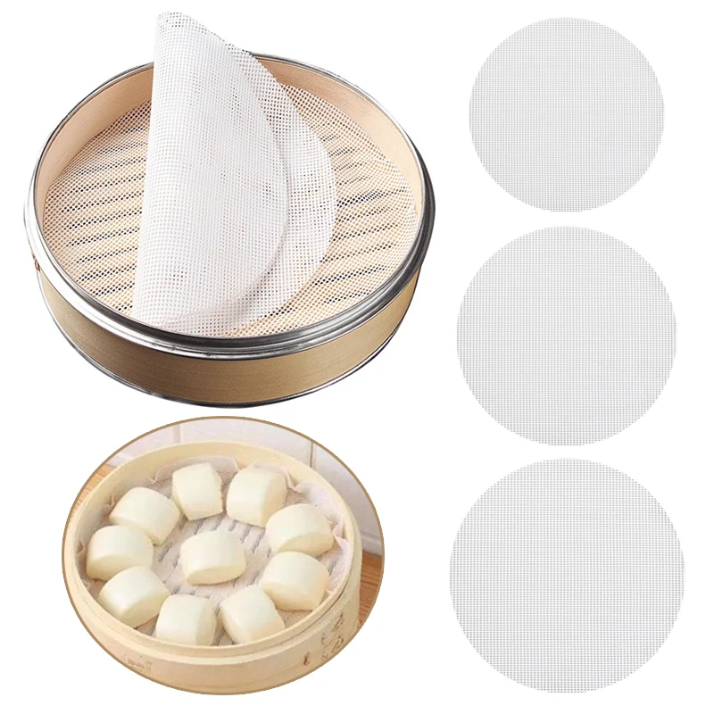 

Silicone Steamer Non-Stick Pad Dumplings Mat Reusable Steam Buns Kitchen Baking Pastry Dim Sum Mesh Cooking Steaming Cloth