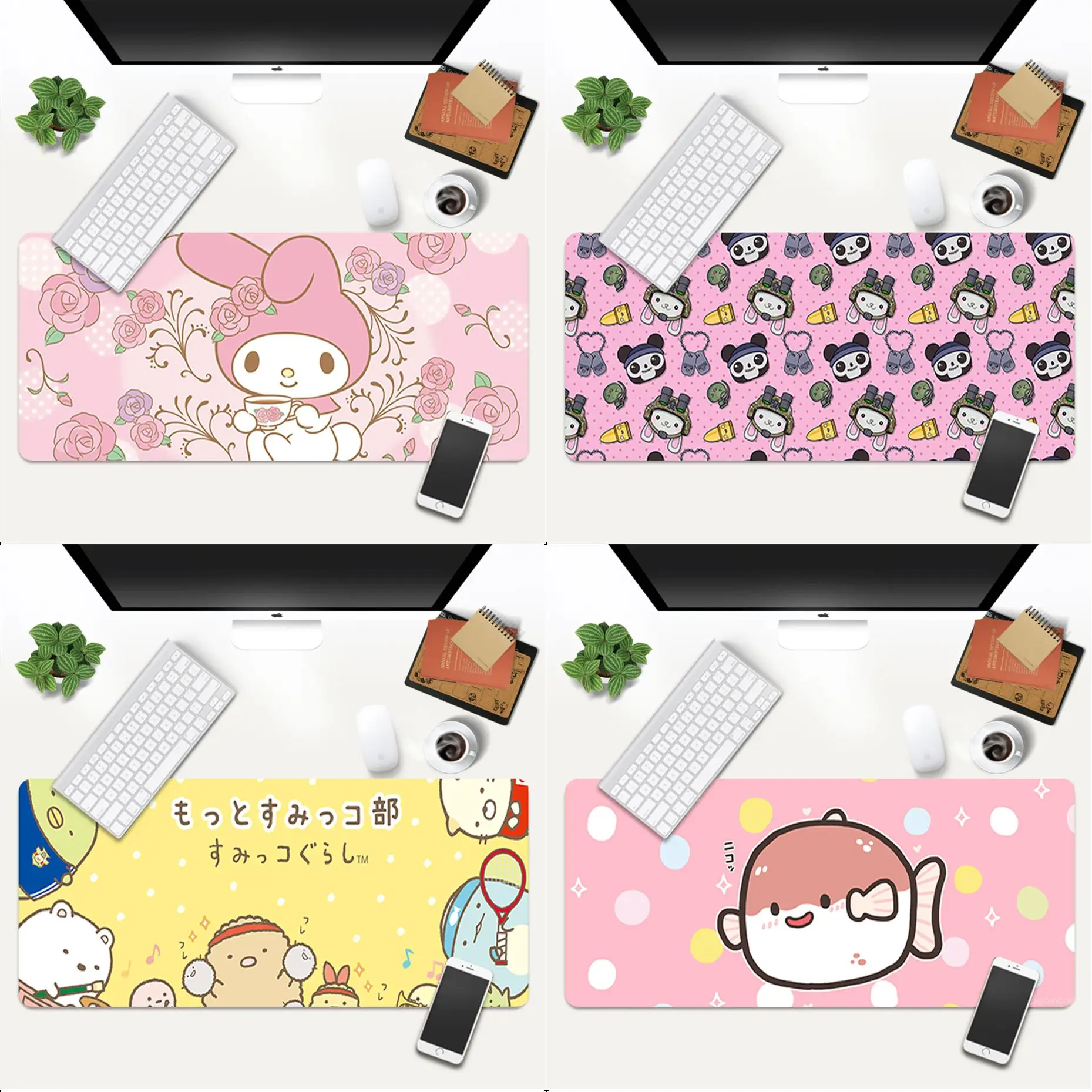 

Pad Japanese Kawaii Lock Edge Speed Control Laptop Keyboard Mat Gaming Mouse Pad Large Deak Mat 700x300mm for overwatch/cs go